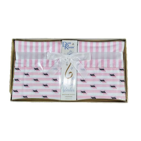 DAN RIVER Other - DEADSTOCK DAN RIVER COMBED PERCALE PILLOWCASES COQUETTE KAWAII